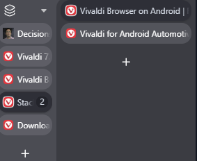 "Two level stack view has an extra column of sidebar, where the stack name is in the left with rest of the tabs and the tabs within it are in the second section."