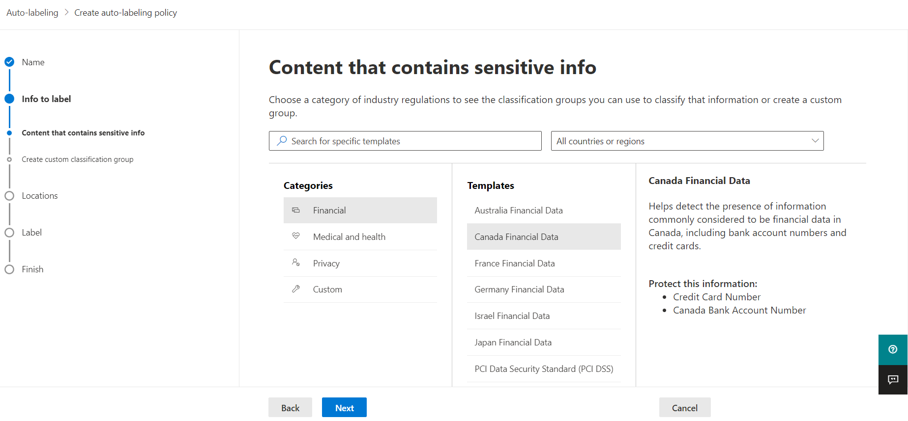 "Making a retention tag based on sensitive information type"