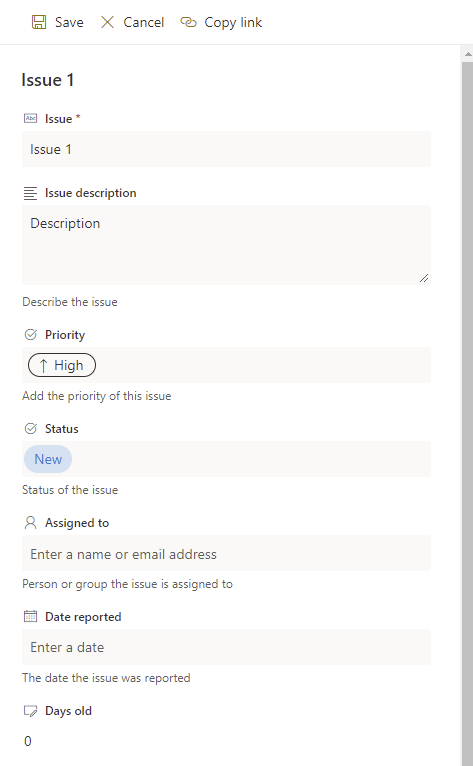 "Form to edit a single item in SharePoint"