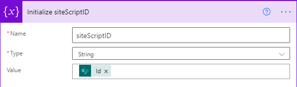 "Setting the siteScriptID variable"